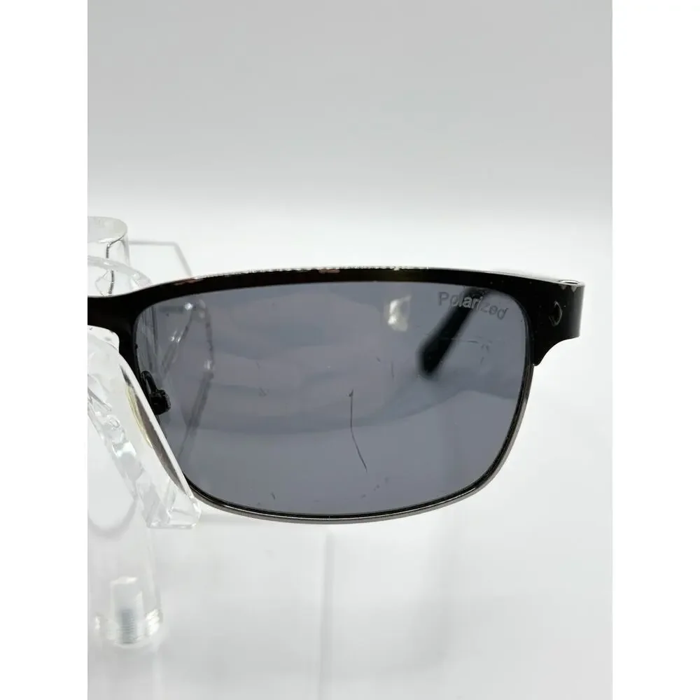 Fossil Rectangular Sunglasses Black Gray Polarized Men 57mm